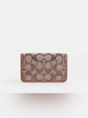 Coach Essential Slim Card Case in Crystal Signature Jacquard